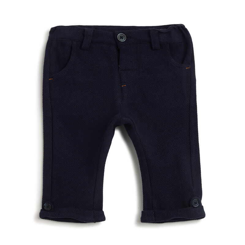 Boys Dark Blue Solid Trouser image number 0